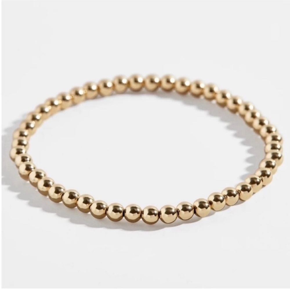 14K Gold Plated Gold Beaded Ball Beads Bracelet 5mm